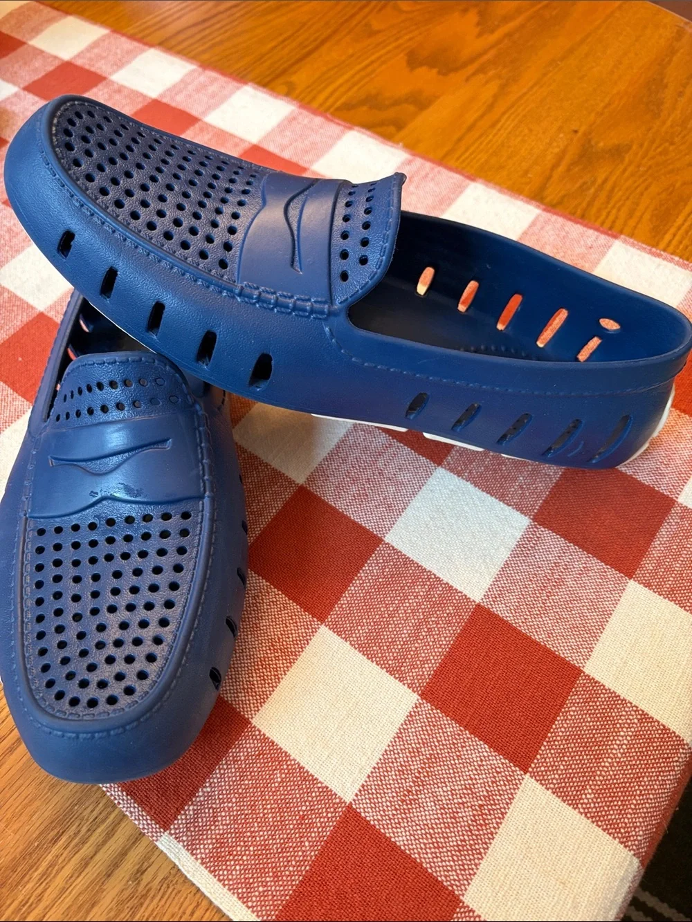 Men's Blue Floafers Perforated Slip-On Boat Shoes / LIKE NEW Sz 11